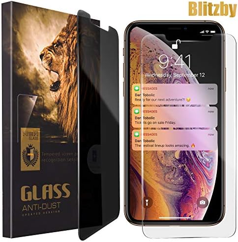 iPhone Xs Max Privacy Screen Protector Anti Spy Around You, Made of 0.30mm Premium Tempered Glass with 2.5D Rounded Edges