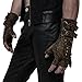 Punk Rave Steampunk Fingerless Motorcycle Faux Leather Gloves for Men Accessories Coffee S-L