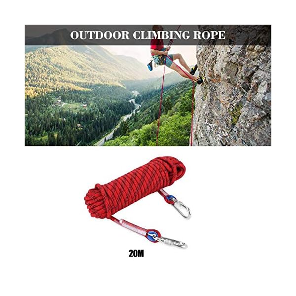 Dioche Seil,Kletterseil mit Karabiner schweres Paracord Panchute Corad Lanyard Fluchtseil Rettungsfallschirmseil… – Bild 3