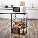 VASAGLE Vintage Kitchen Storage Shelf,Microwave Oven Stand with Metal Frame and 6 Hooks, Multifunctional Shelves in the Kitchen, Living Room, Wood Look, UKKS60X
