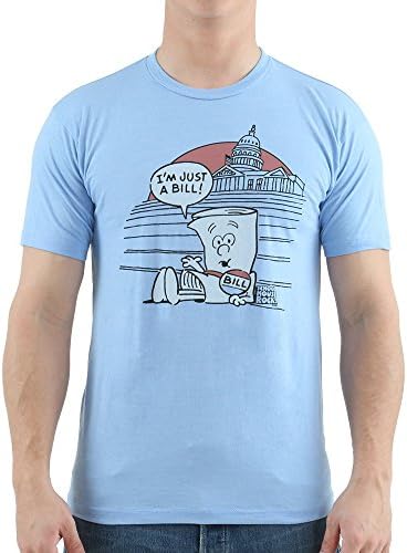 Schoolhouse Rock I'm Just a Bill Light Blue Adult T-shirt Tee (Adult Large)