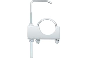 Swpeet 1Pcs 2.5 Inch Exhaust Clamp with Hanger, Heavy Duty Universal Muffler Hanger, Universal Clamp On Exhaust Hanger, Exhau