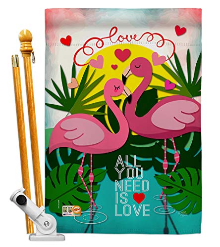Breeze Decor HS101063-BO Flamingo Lover Spring Valentines Decorative Vertical,…