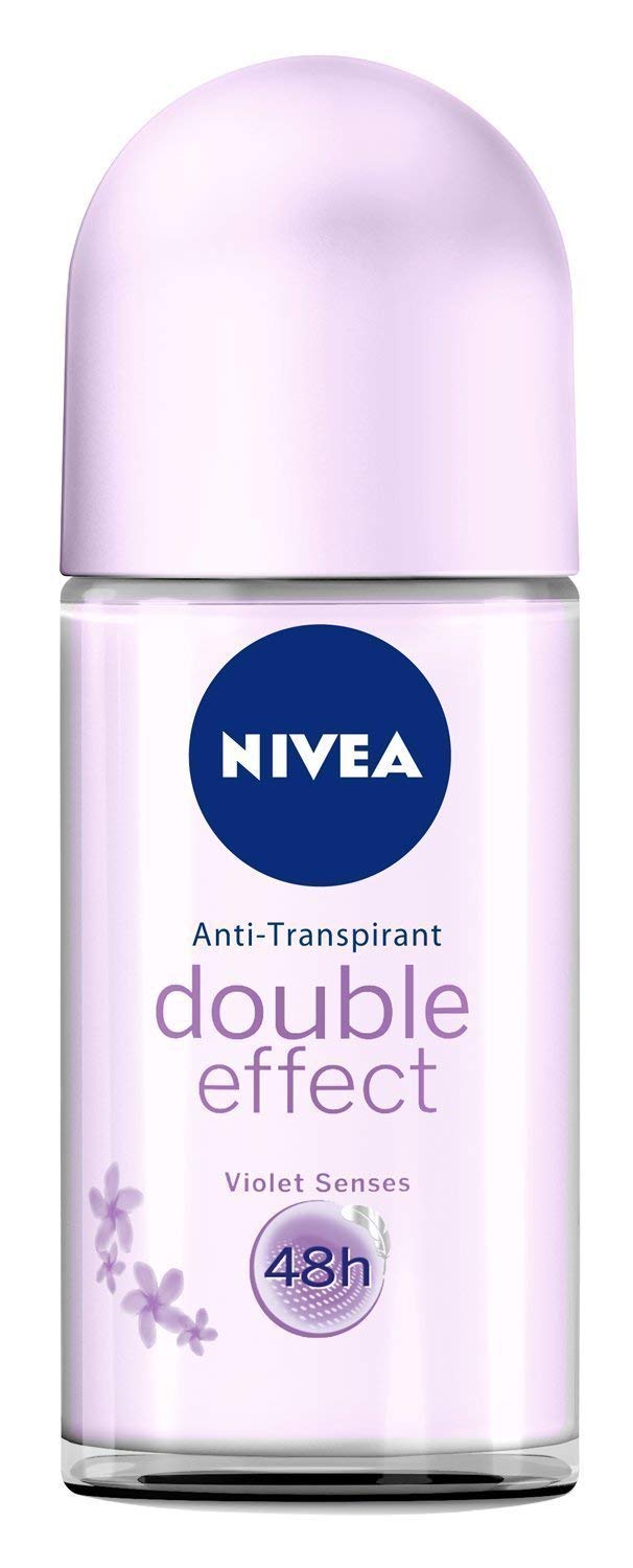 Nivea Double Effect Violet Antiperspirant Roll-On Pack of 6 x 50 ml