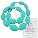Silicone Teething Necklace. 100% food grade silicone baby teether. 100% BPA/PVC free. Longer 30”size. Organic chewbeads. Fast relief for baby. Perfect for baby shower, shower registry, gift basket.