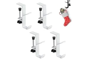 Guojanfon Garland and Stocking Mantel Holders with 2 Hooks, Mantel Hanger for Garland, 2 in 1 Mantel Garland and Stocking Hangers Heavy Duty, Fireplace Garland Hanger for Christmas & Xmas Decoration