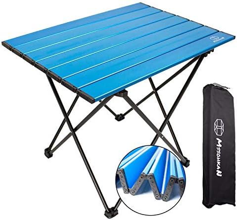 MSSOHKAN Camping Table Folding Portable Camp Side Table Aluminum
