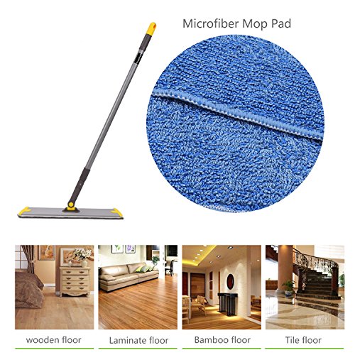 MOP For Wood Floor,3 Wet&Dry Reusable Refill Microfiber Duster for Tie Hardwood Cleaning - Thumbnail 5