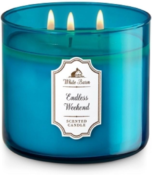 White Barn Bath & Body Works ENDLESS WEEKEND 3Wick Scented Candle 14.5