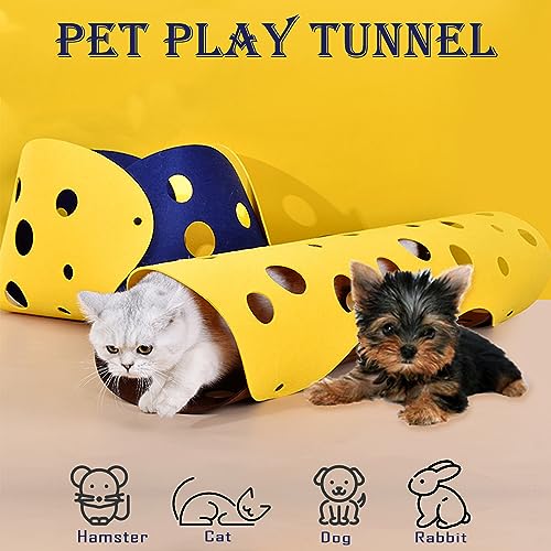 Cat Tunnels for Indoor, Foldable Felt Cat Tunnel Bed, DIY Cats Play Mat
