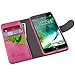 iPhone 7 Plus Case, i-Blason Leather [Wallet Case] for Apple iPhone 7 Plus 2016 Release with [Kickstand] Folio Cover with Credit Card ID Holders (Pink)
