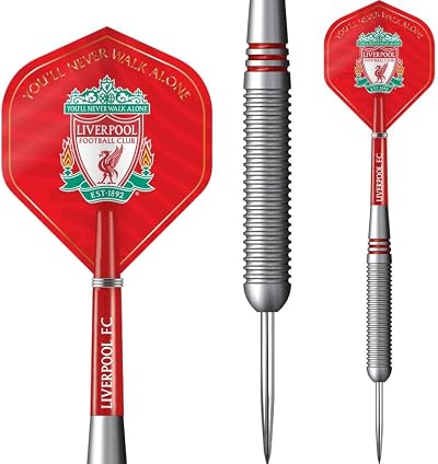 FOCO Liverpool FC Steel Tip Brass Darts Set 22g with Flights Stems Wallet