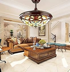 Panda Lighting 42" Tiffany Style Ceiling Fan with