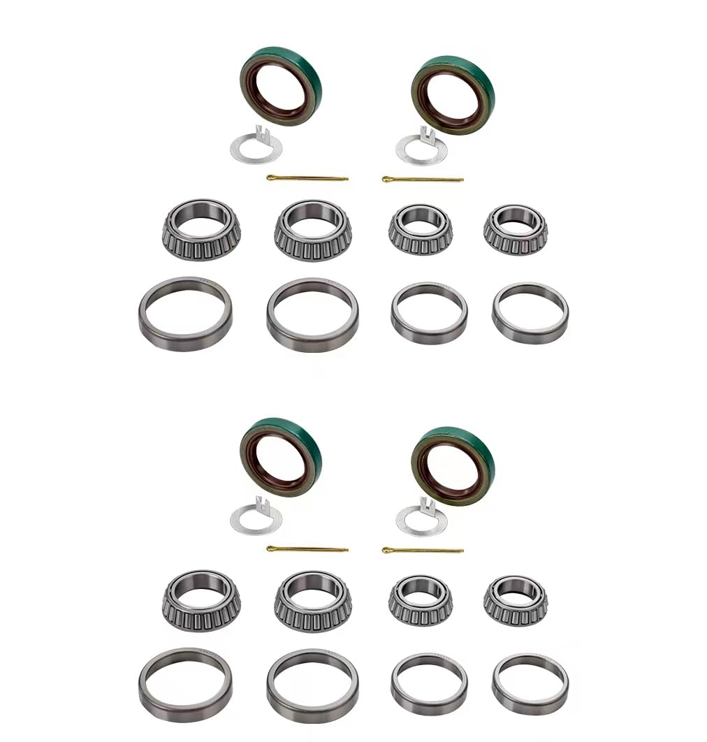 Photo 1 of Pack of 2 Trailer Axle Bearings Kit L68149 L44649 Fits for 1-3/8'' to 1-1/16'' 3500 Lbs Trailer Axle 1.719'' Grease Seal 10-19#84 Spindle