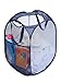 Smart Design Deluxe Mesh Pop Up Square Laundry Hamper w/ Side Pocket & Handles - VentilAir Fabric Collapsible Design - for Clothes & Laundry - Home - (Holds 2 Loads) (14 x 23 Inch) [Blue]