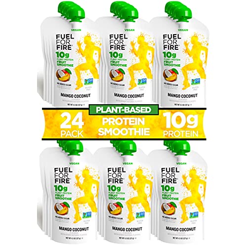 Fuel for Fire VEGAN Protein Smoothie Squeeze Pouch Mango Coconut (24