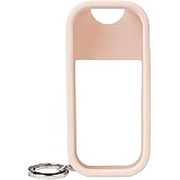 Touchland Body & Hair Fragrance Mist Case – Compatible only with 2 FL OZ Body Spray – Silicone Case with Keyring, Rosy White