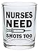 Nurse Shot Glass Nurses Need Shots Too Funny Nurse Gifts Nursing School Gift Shot Glasses 2-Pack Round Shot Glass Set Black