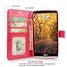 LG G4 Case, G4 Case, Cellularvilla [Stand Feature] Flower Texture Wallet Case [Diamond Jewel] Premium [Bling Luxury] Pu Leather Flip Cover [Card Slots] For LG G4 (Peach Pink Bling)