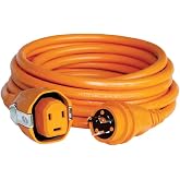 Smartplug C30253 30 Amp Shore Power Cordset Marine RV 25 FT Dual Config | Heavy Duty Marine RV Camper Shore Power Cord | Tinned Copper Wire | Weatherproof | LED Reverse Polarity Lock | Orange