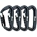 Favofit Ultra Sturdy Carabiner Clips, 4 Pack, 12KN (2697 lbs) Heavy Duty Caribeaners for Camping, Hiking, Outdoor and Gym etc, Small Carabiners for Dog Leash and Harness