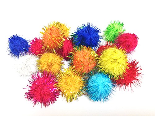 Rimobul 20 Piece Assorted Color Sparkle Balls My Cat's All Time Favorite Toy