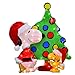 PRODUCTWORKS Peanuts Pre-Lit Snoopy and Woodstock Christmas Tree Indoor/Outdoor Yard Ornament, Holiday Display with 70 Lights, 32 Inches