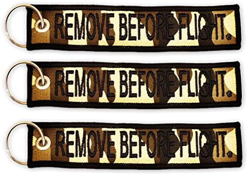 3x Remove Before Flight Keychain - Camo/Black - Apex Imports