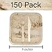 Upper Midland Products 150 Piece Set, Biodegradable Plates Forks and Knives, Eco Friendly Disposable Palm Leaf Dinnerware, 50 Plates, 50 Wood Forks, 50 Knives