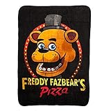 BIOWORLD Five Nights at Freddy Fazbear's Pizza Fleece Throw Blanket, 48