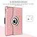GUAGUA New iPad 2018 9.7 Case iPad 2017 9.7 Case Glitter 360 Degree Rotating Stand Full Body Cover Stylus Holder Smart Auto Wake/Sleep Protective Case for iPad 9.7 inch 2018/2017 Rose Gold