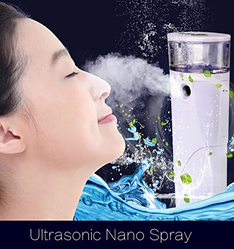 Facial Steamer Nano Steamer Cool Mist Sprayer Mini Beauty Skin Care Instrument Mini Steamer for Outdoor Water SPA with USB Rechargeable Power Bank 2200mA