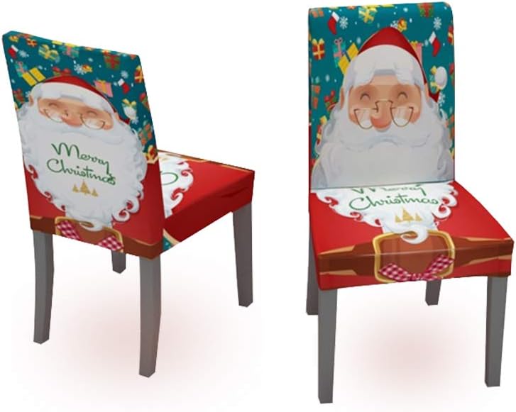 Muuyi Chair Cover Stretch Chairs Slipcovers Seat Slipcover Christmas Furniture Protector for Dining Room Ceremony Hotel , ChrismasBell - 4Pack: Kitchen & Dining