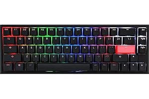 Ducky One2 SF RGB - MX Red 65% Mechanical Keyboard - USB - Black - Cherry MX Red Switches - RGB Backlighting - Unique Layout 