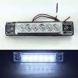 2 LONG HAUL BRIGHT CLEAR/WHITE LED SLIM LINE LED 12V 12 VOLT UTILITY STRIP LIGHTS 6 LEDS 4