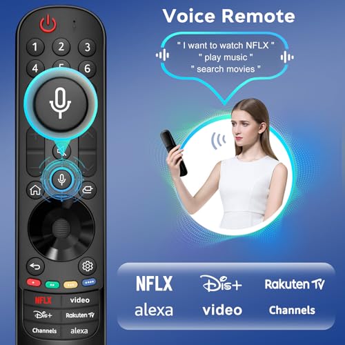 LG TV Magic Voice Remote Control Replacement for Original MR20GA, MR21GA, MR22GA, MR23GA Remote Control, Compatible with LG Smart TV with Pointer and Voice Function