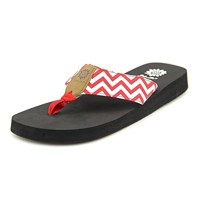 red yellow box flip flops