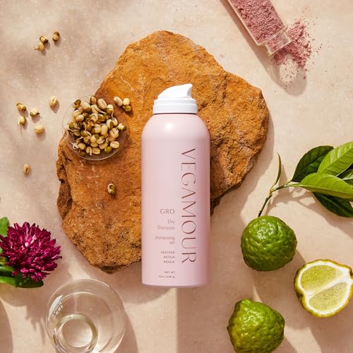 VEGAMOUR GRO Dry Shampoo, Volumizing Dry Shampoo Spray Formulated Without Benzene, Supports Thicker Fuller Looking Hair, Natural Citrus Scent