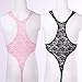 IWEMEK Men's One-piece High Cut Sissy Pouch G String Underwear Wrestling Singlet Lingerie See Through Leotard Bodysuit Thongs Nightwear Pink Floral