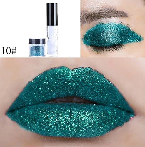 Dragon Ranee Shimmer Glitter Lip Gloss Powder Palette Glitter Lipstick Cosmetic Eye Shadow by DMZing (LE-10)