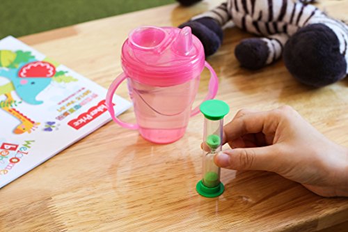 Sand Timer Set (5 Min) Large 10pcs Pack - Colorful Set of Five Minutes Hour Glasses for Kids, Adults - Colors: Blue, Green, Red by Jade Active