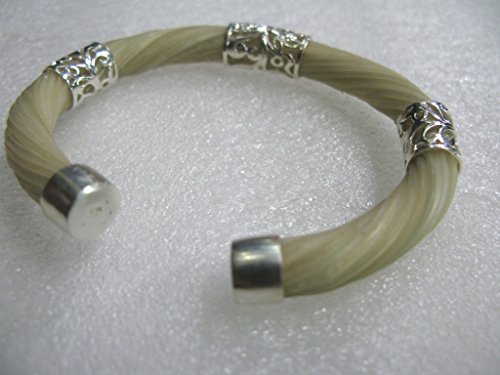 New White Hair Elephant Hair Bracelet With 925 Sterling Silver
