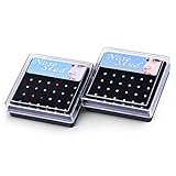 Zhenhui Stainless Steel Mix Color White Crystals Piercing Nose Studs Rings Pins Jewelry