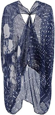 Ju7cer Poncho Shawl Woven Print Scarves for Woman Girls  (Navy)
