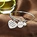 YEEQIN Always My Sister Forever My Friend Love Pearl Charms Bangle Bracelet, Personalized Sister Gift