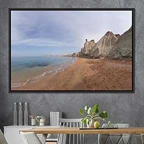 signwin Framed Canvas Wall Art Coastal Scenery Aerial...