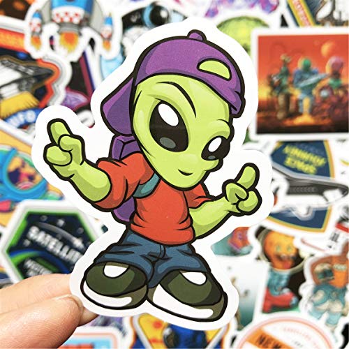 50PCS ET Stickers Spacemen Rocket Airship Stickers Car Motorcycle Bicycle Skateboard Suitcase Computer Water Bottle Mobile Phone Laptop Luggage Vinyl Bumper Decals (ET 50) - Thumbnail 2