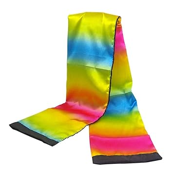 Crazy-Store Change Color Scarf Black to Rainbow Silk Stage Magic Trick Prop Novelty Toy