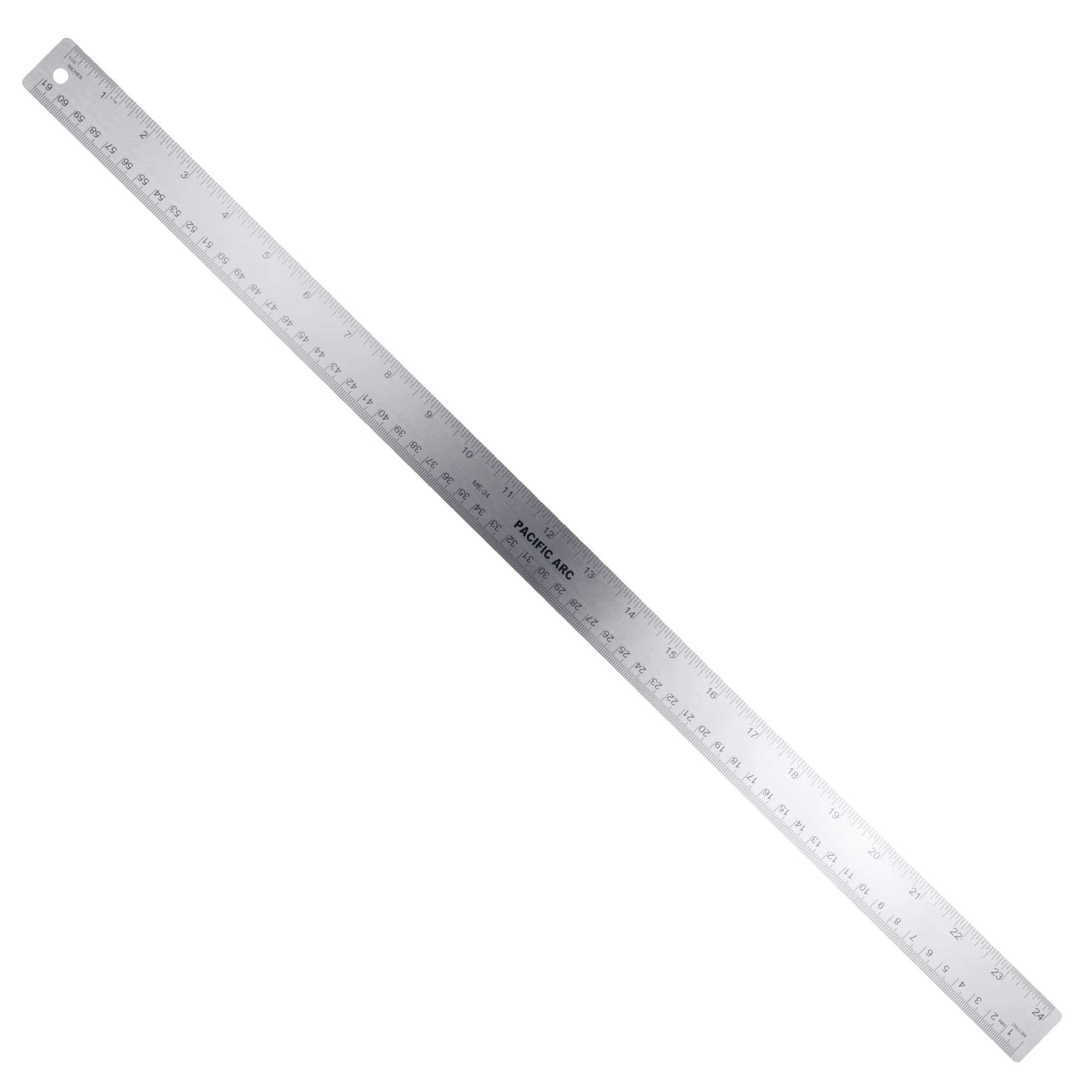 Photo 1 of Stainless Steel 24 Inch Metal Ruler Non-Slip Rubber Back, with Inch and Metric Graduations