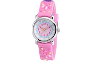 Jewtme Kids Time Teacher Watches 3D Cute Cartoon Silicone Children Toddler Butterfly Wrist Watches for Ages 3-10 Boys Girls Little Child